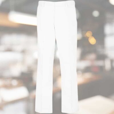 Pantalon cuisinier blanc bouton dôme