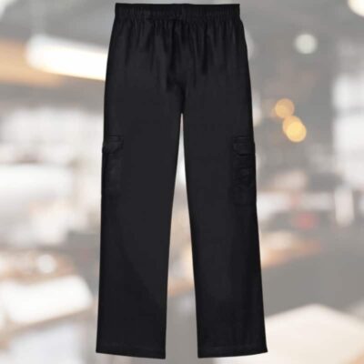 Pantalon de cuisinier noir poche cargo