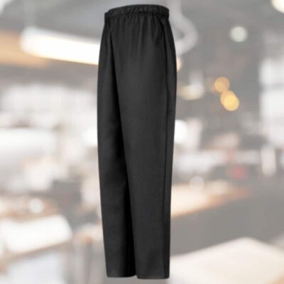 Pantalon de cuisinier noir taille élastique