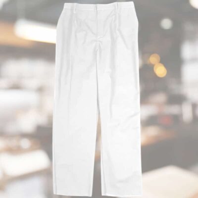 Pantalon cuisinier blanc Femme fermeture crochet