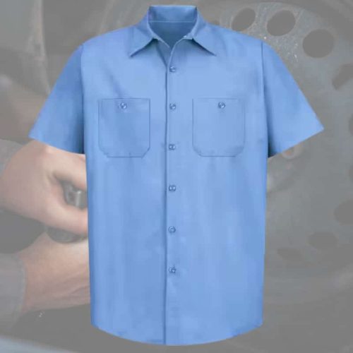 Chemise de travail Lanzo manches courtes bleu petrol