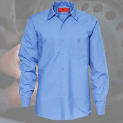 Chemise travail Lanzo manches longues bleu petrol