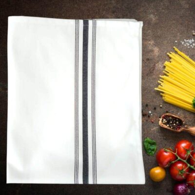 Serviette de table Bistro en tissu ligne noire à l'unité