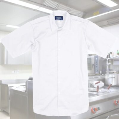 Chemise Blanche Alimentaire 100% coton manches courtes