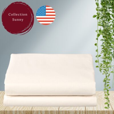 Drap Plat Professionnel en Coton Percale Couleur Os : La Solution Ultime pour l'Hébergement