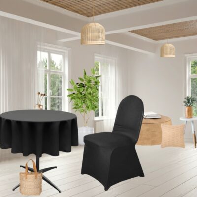 housse noire spandex pour chaise