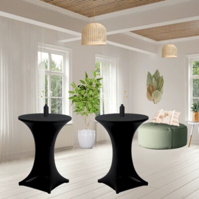 Housse noire spandex table cocktail