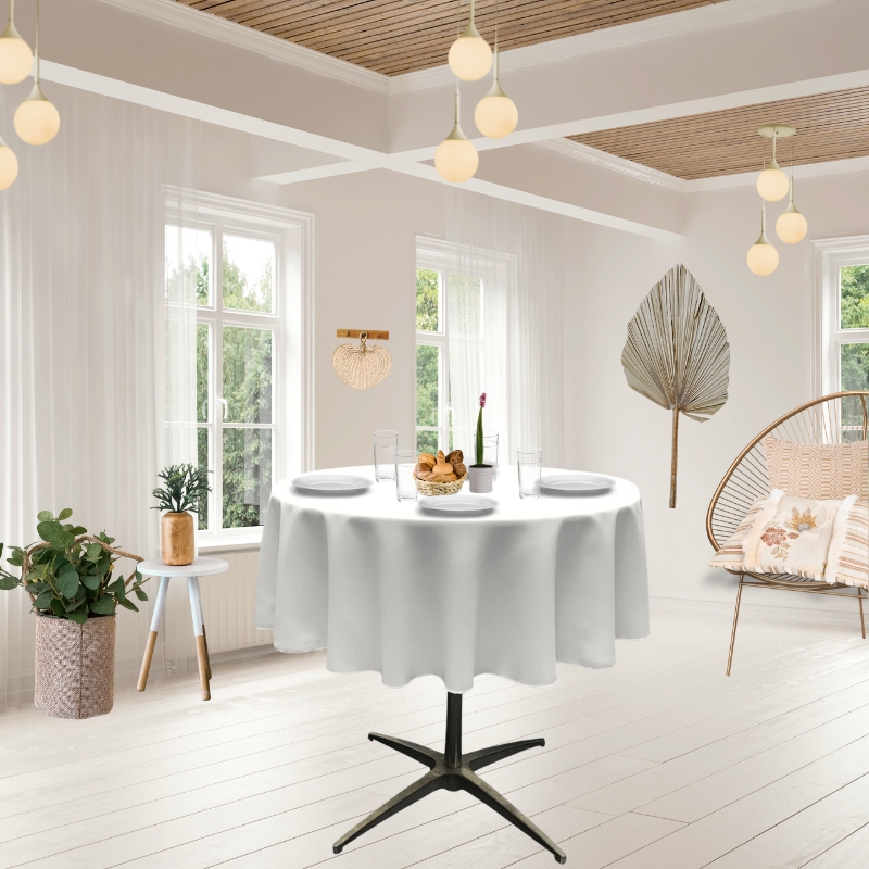 Nappe ronde blanche harmony