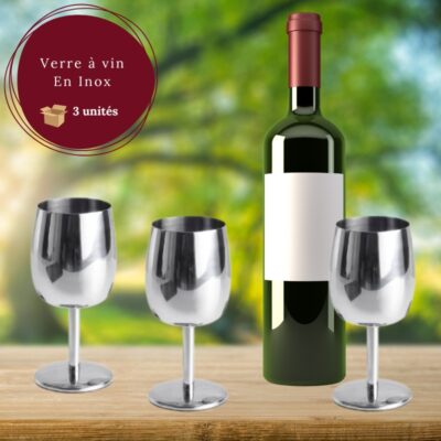 Verre à Vin en Acier Inoxydable Incassable - Ensemble Pratique de 3 Verres de Qualité Supérieure